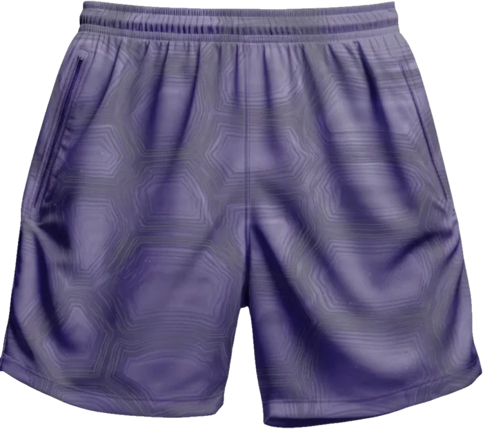 amoeba mesh short in lilac, a soft violet shell print
