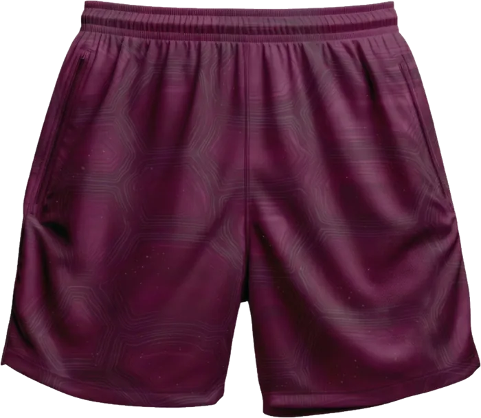 amoeba mesh short in plum, a wine shell print
